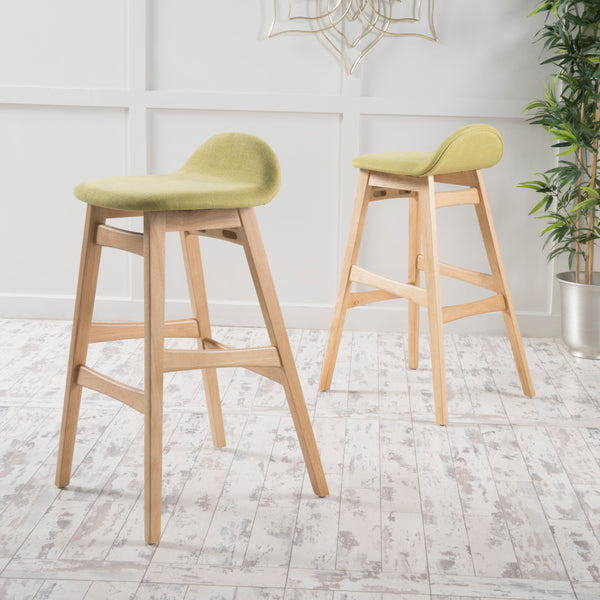 Gdf Studio Margaret Green Tea Fabric/ Oak Finish 30-Inch Bar Stool (Set Of 2)