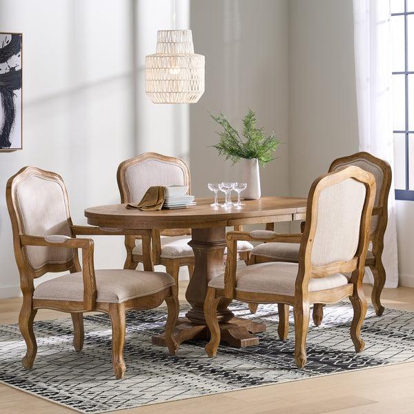gdf studio Maria French Country Wood 5-Piece Expandable Oval Dining Set
