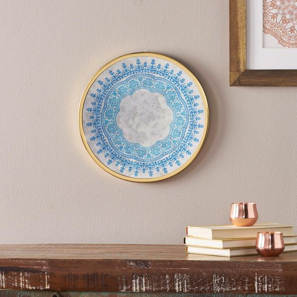 Gdf Studio Marian Oriental Round Tempered Glass Wall Accessory