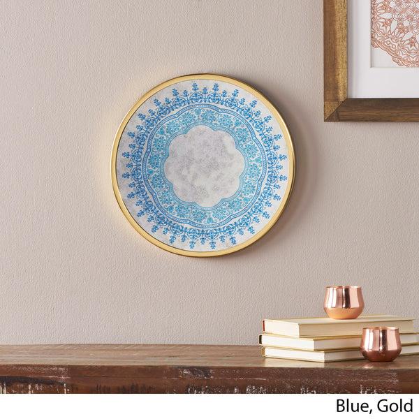 Gdf Studio Marian Oriental Round Tempered Glass Wall Accessory
