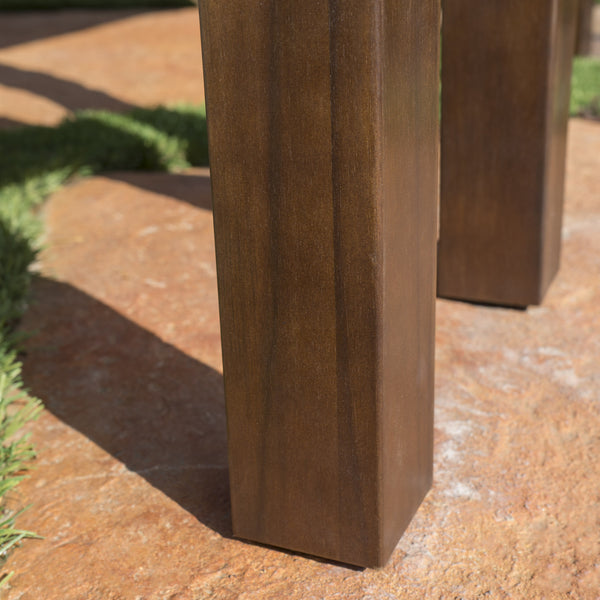 Gdf Studio Marin Rustic Outdoor Slatted Dark Brown Acacia Wood Dining Table