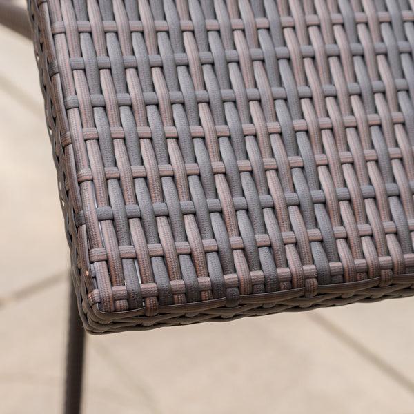 Gdf Studio Marinelli Outdoor Folding Multi-Brown Wicker Square Bar Table