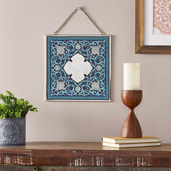 Gdf Studio Marjorie Oriental Tempered Glass Wall Accessory