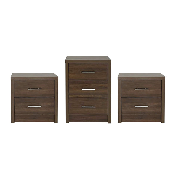 Gdf Studio Marlette Modern 3 Piece 3 Drawer Dresser And Nightstand Bedroom Set
