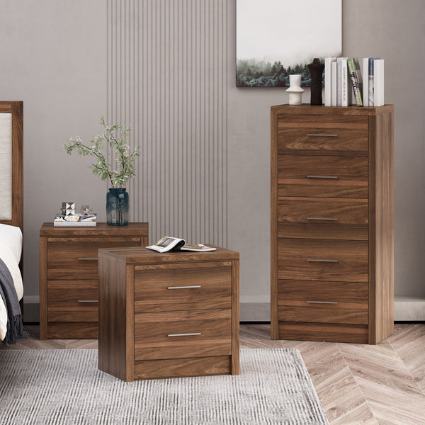 Gdf Studio Marlette Modern 3 Piece 5 Drawer Dresser And Nightstand Bedroom Set