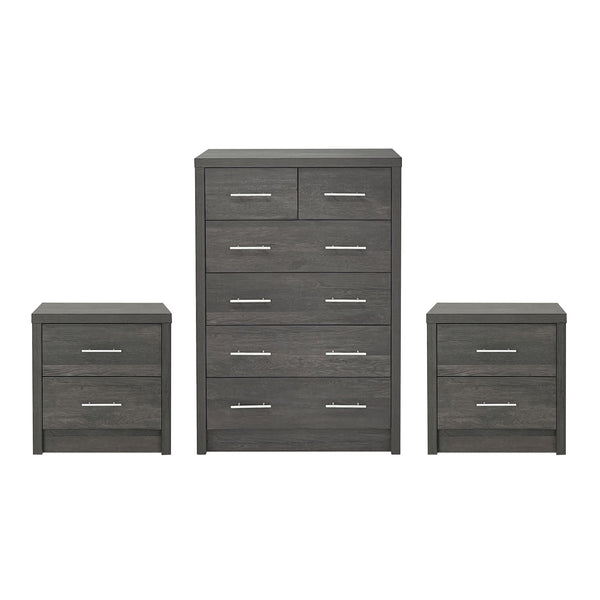 Gdf Studio Marlette Modern 3 Piece 6 Drawer Dresser And Nightstand Bedroom Set