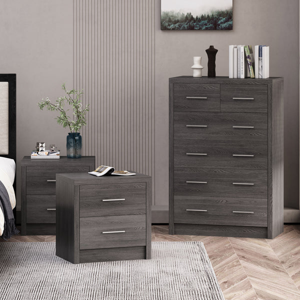 Gdf Studio Marlette Modern 3 Piece 6 Drawer Dresser And Nightstand Bedroom Set