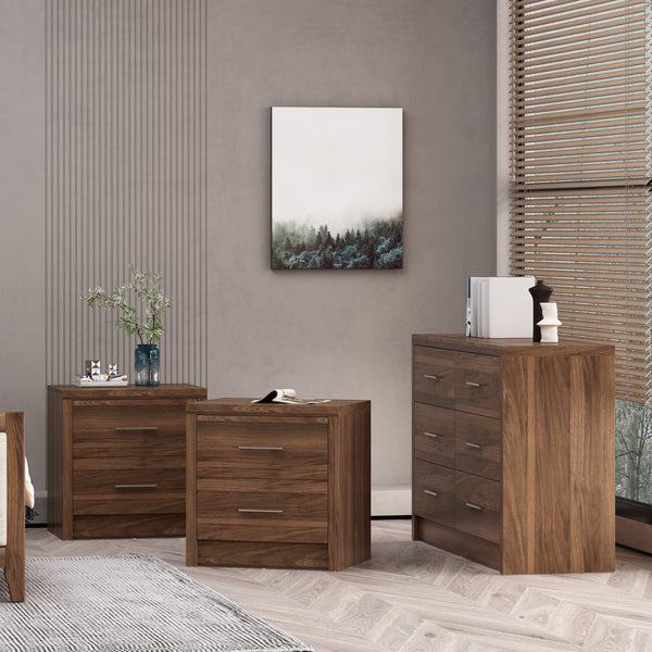Gdf Studio Marlette Modern 3 Piece Double Dresser And Nightstand Bedroom Set