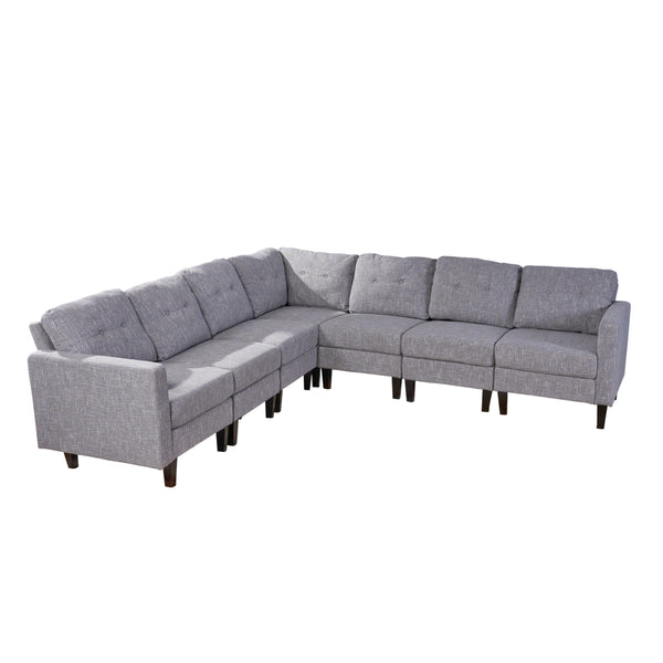 gdf studio Marsh Mid Century Modern Extended Sectional Sofa Set