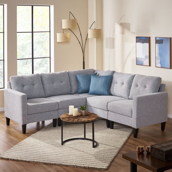 Gdf Studio Marsh Mid Century Modern Sectional Sofa Set