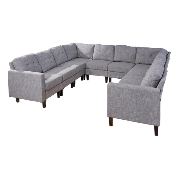 gdf studio Marsh Mid Century Modern U-Shaped Sectional Sofa Set