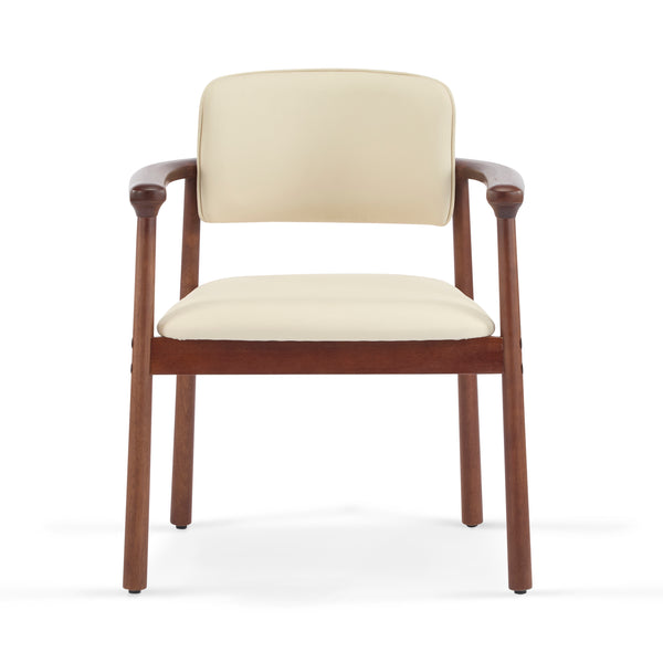 Gdf Studio Martaion 2 - Pack Dining Room Chairs Sturdy Rubber Wood Comfortable PU Foam Seat