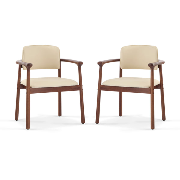 gdf studio Martaion 2 - Pack Dining Room Chairs Sturdy Rubber Wood Comfortable PU Foam Seat