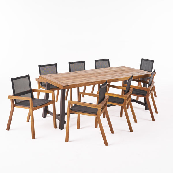 gdf studio Martha Outdoor Acacia Wood 8 Seater Dining Set