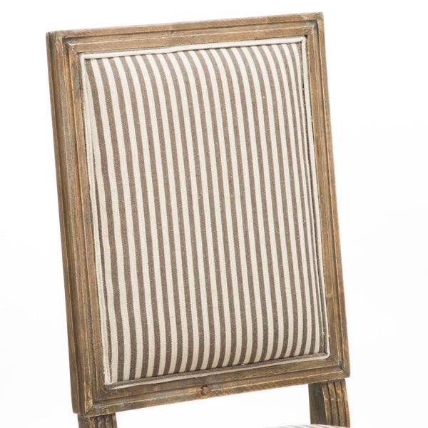 Gdf Studio Martin Weathered Dark Coffee Stripe Dining Chairs (Set Of 2)