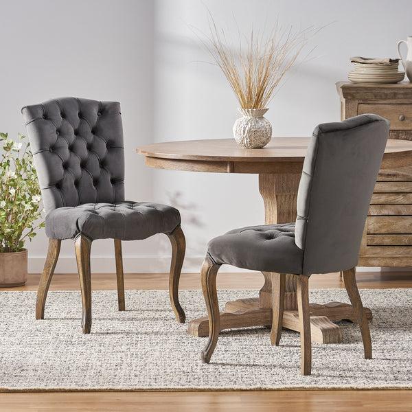 Gdf Studio Martino Charcoal Velvet Dining Chair (Set Of 2)