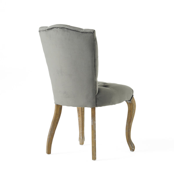 Gdf Studio Martino Charcoal Velvet Dining Chair (Set Of 2)