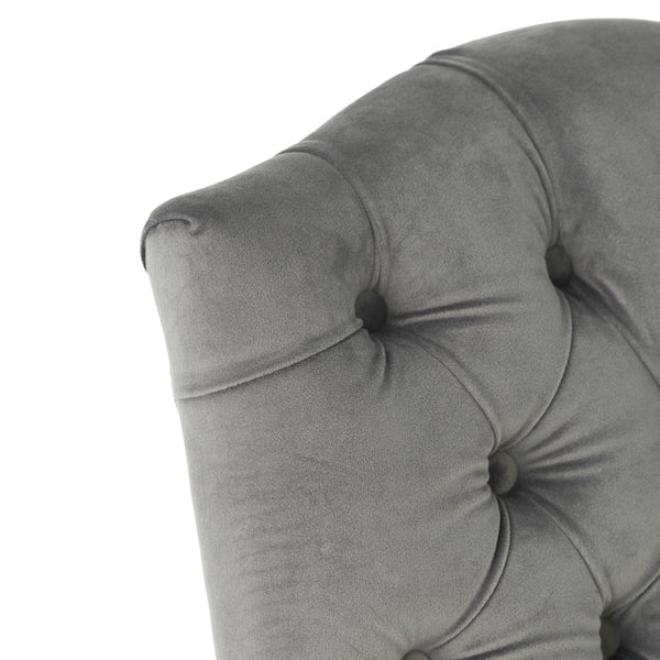 Gdf Studio Martino Charcoal Velvet Dining Chair (Set Of 2)