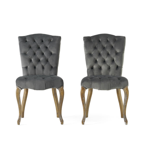 gdf studio Martino Charcoal Velvet Dining Chair (Set of 2)