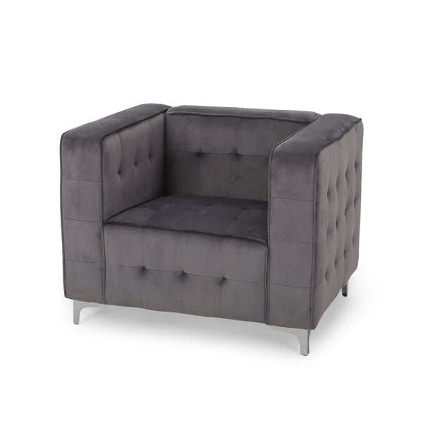 gdf studio Marwin Modern Glam Cube Velvet Club Chair