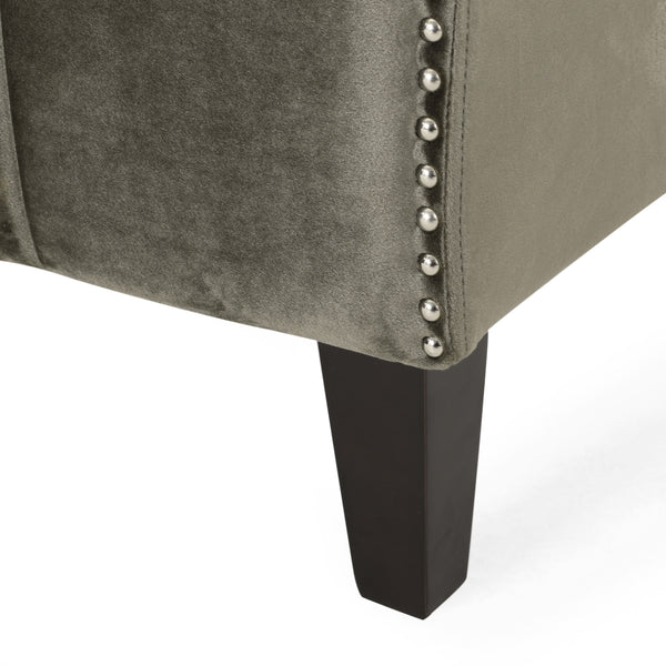 Gdf Studio Masie Contemporary Channel Stitch Velvet 3 Seater Sofa