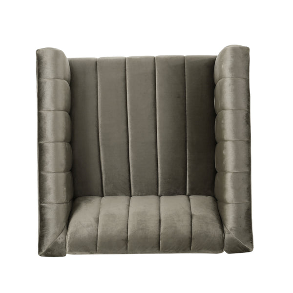 Gdf Studio Masie Contemporary Channel Stitch Velvet Club Chair