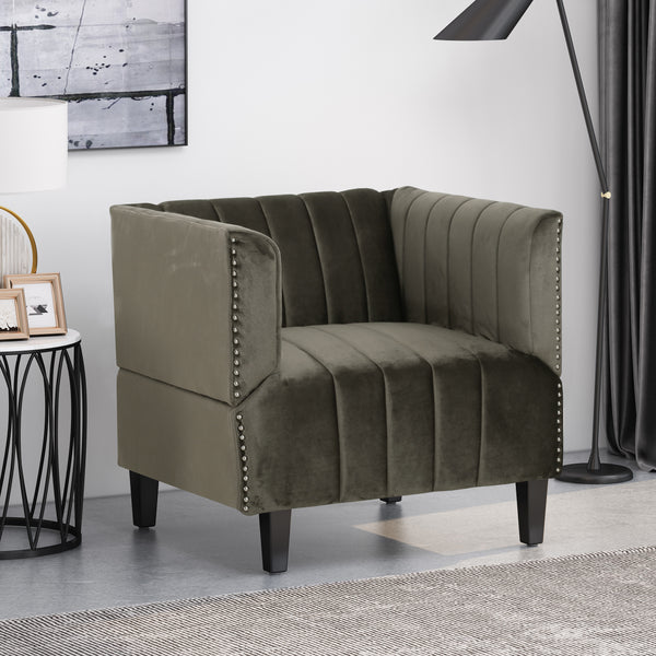 gdf studio Masie Contemporary Channel Stitch Velvet Club Chair
