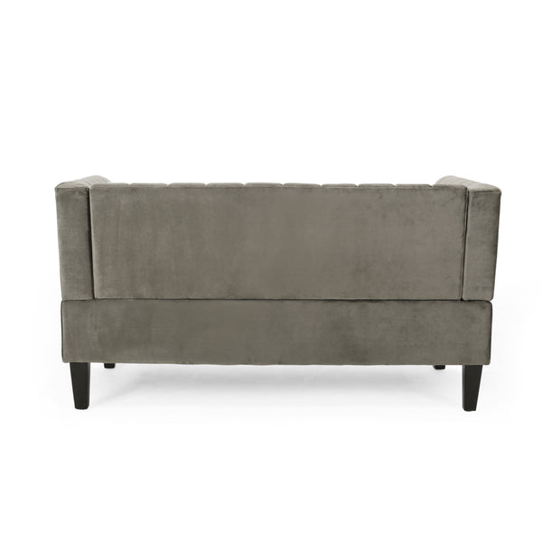 Gdf Studio Masie Contemporary Channel Stitch Velvet Settee