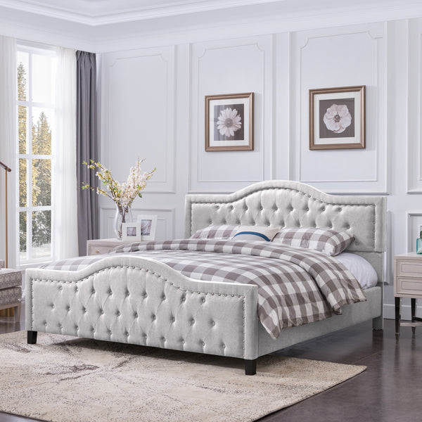 Gdf Studio Mason Fully-Upholstered Traditional Bed Frame