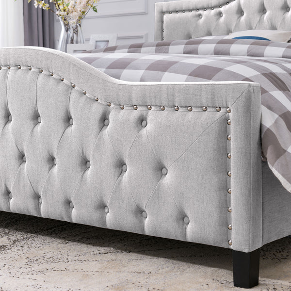 Gdf Studio Mason Fully-Upholstered Traditional Bed Frame