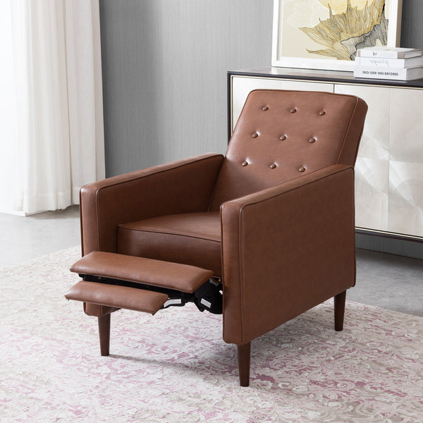 Gdf Studio Mason Mid-Century Modern Button Tufted Recliner