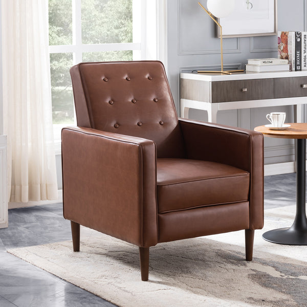 Gdf Studio Mason Mid-Century Modern Button Tufted Recliner