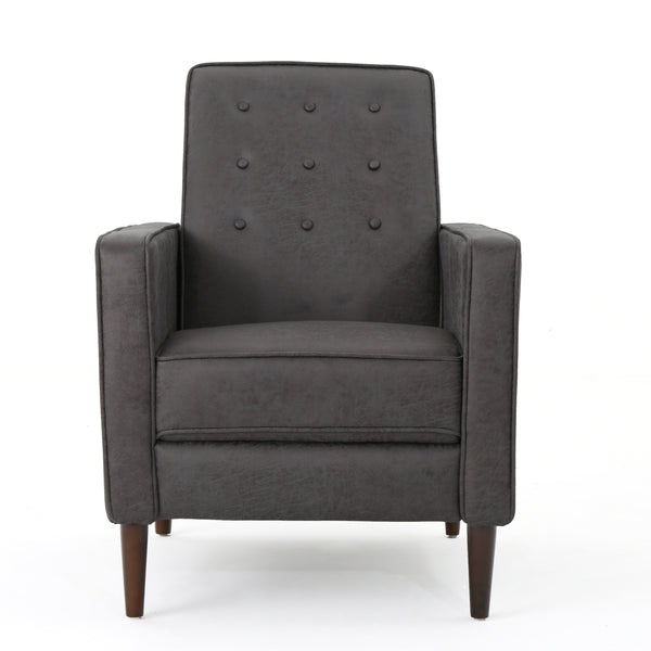 Gdf Studio Mason Mid-Century Modern Tufted Back Microfiber Recliner