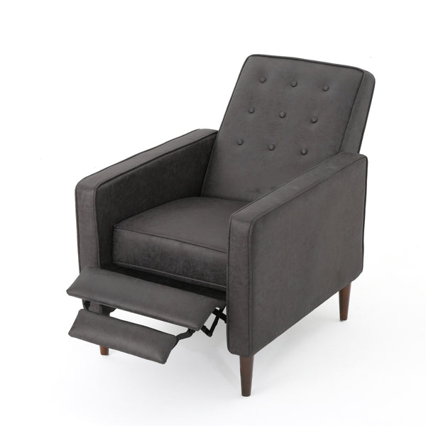 Gdf Studio Mason Mid-Century Modern Tufted Back Microfiber Recliner