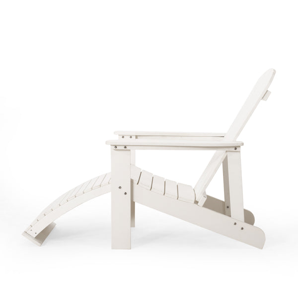 Gdf Studio Matriel Outdoor Adirondack Chair With Retractable Ottoman (Set Of 2)
