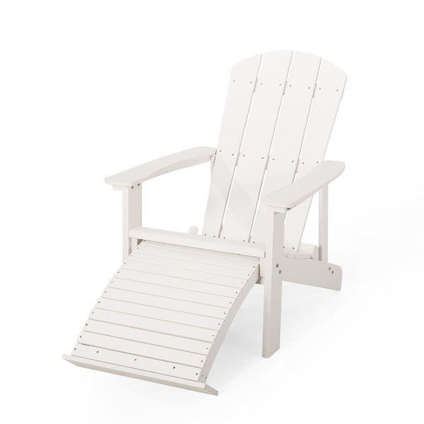 gdf studio Matriel Outdoor Adirondack Chair with Retractable Ottoman (Set of 2)