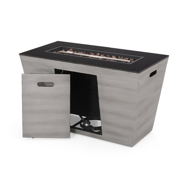 gdf studio Mattie Outdoor 40-Inch Rectangular Fire Pit