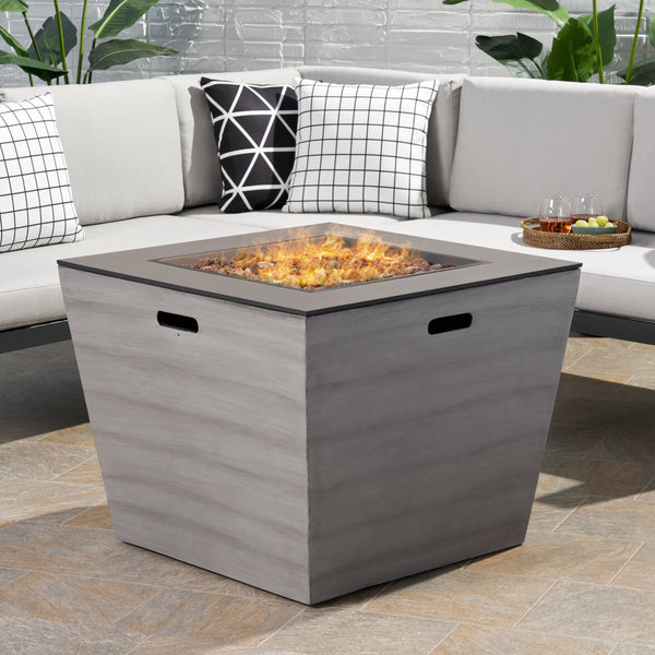 Gdf Studio Mattie Outdoor Modern 30-Inch Square Fire Pit