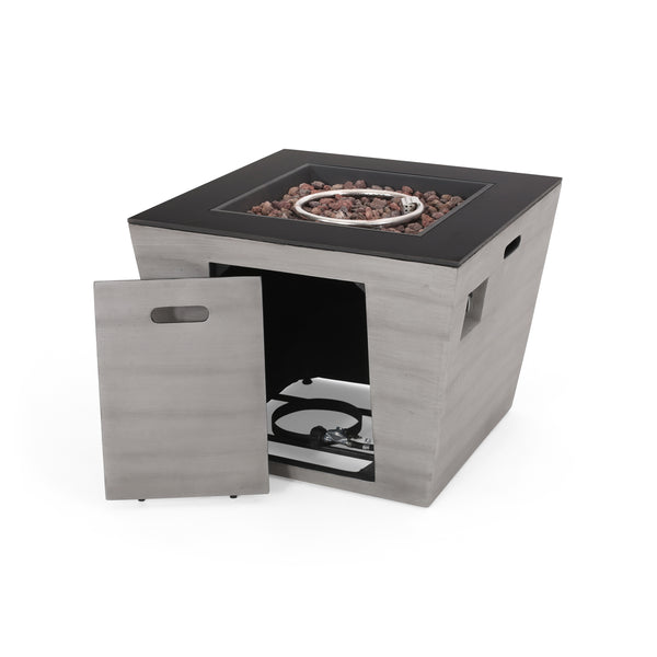 gdf studio Mattie Outdoor Modern 30-Inch Square Fire Pit