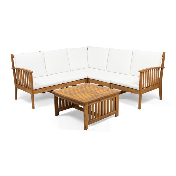 gdf studio Maud Outdoor 5 Seater Acacia Wood Sofa Sectional Set