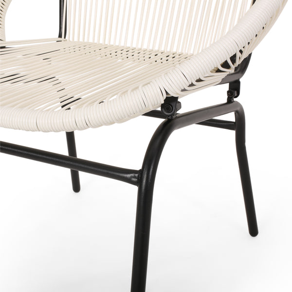 Gdf Studio Maud Outdoor Modern 2 Seater Faux Rattan Chat Set