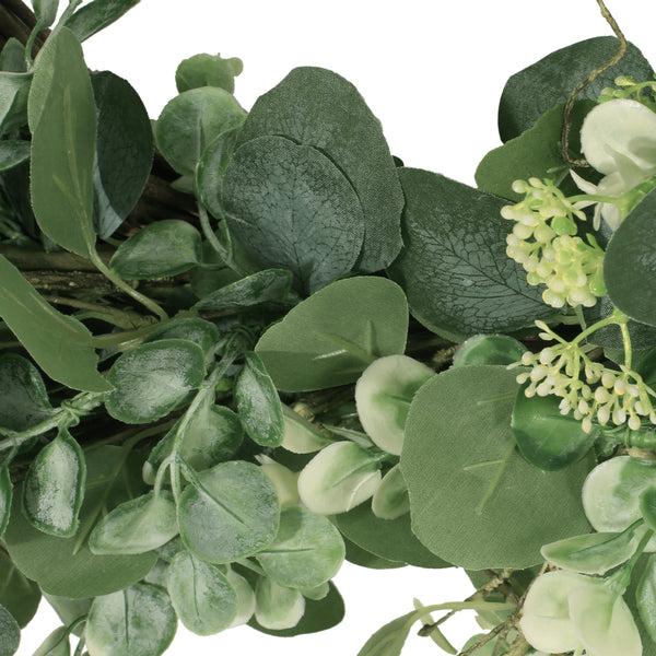 Gdf Studio Mauhaut 22" Floral Eucalyptus Artificial Wreath Green