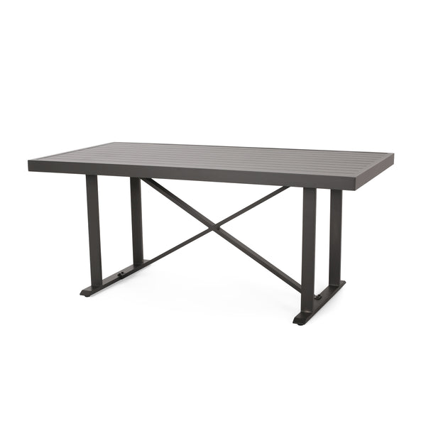 gdf studio Mavin Outdoor Modern Industrial Aluminum Dining Table