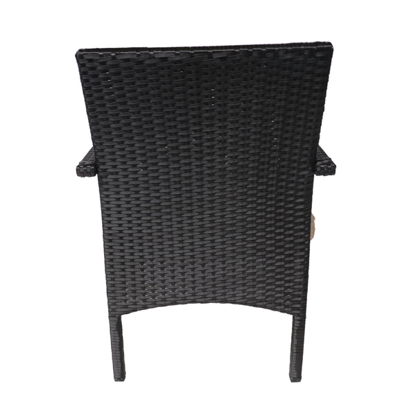 Gdf Studio Mavis Patio Conversation Set 6-Seater With Loveseat Club Chairs And Coffee Table Brown Wicker With Tan Outdoor Cushions