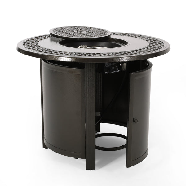 Gdf Studio Maycol Round Aluminum Propane Fire Pit Table