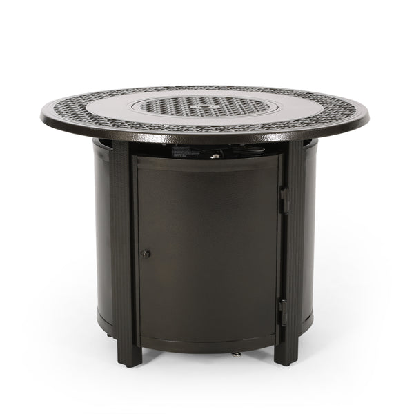 gdf studio Maycol Round Aluminum Propane Fire Pit Table