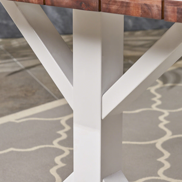 Gdf Studio Mayo Outdoor Rustic Farmhouse Acacia Wood Dining Table