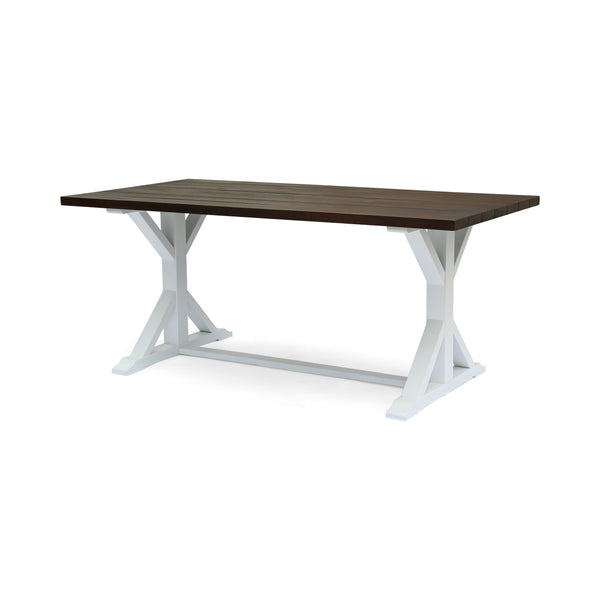 gdf studio Mayo Outdoor Rustic Farmhouse Acacia Wood Dining Table