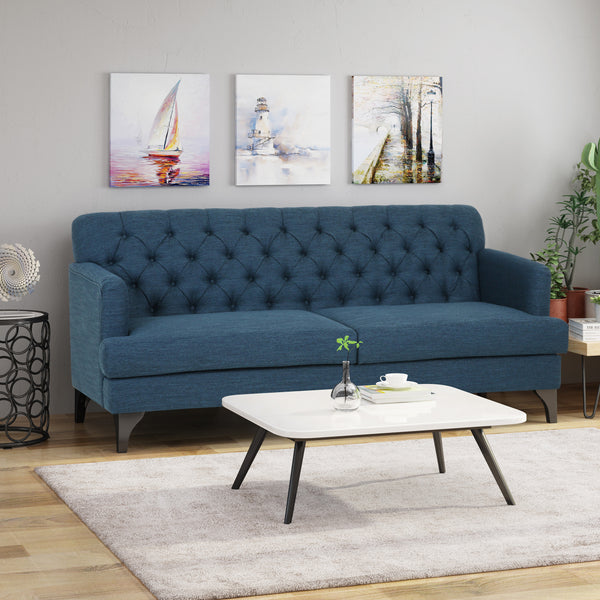gdf studio Maysin Contemporary Tufted Fabric 3 Seater Sofa
