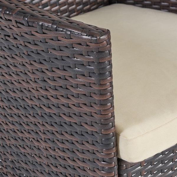 Gdf Studio Mayson Outdoor Wood And Wicker 8 Seater Dining Set